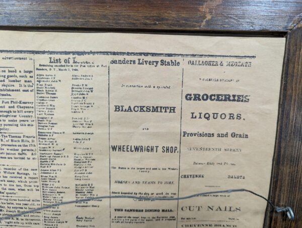 The Frontier Index Newspaper March 6 1868 Framed Reproduction Americana Souvenir