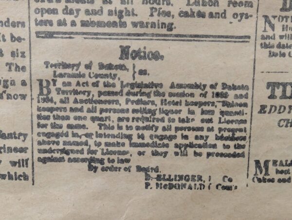 The Frontier Index Newspaper March 6 1868 Framed Reproduction Americana Souvenir