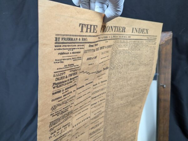 The Frontier Index Newspaper March 6 1868 Framed Reproduction Americana Souvenir