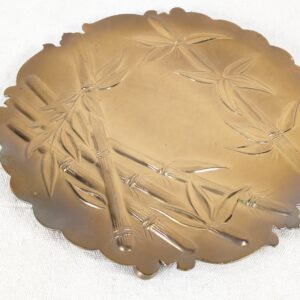 Vintage Brass Footed Tray Trivet Embossed Bamboo Design Made in Canada Model ...