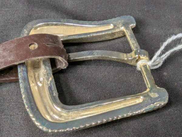 Nocona Belt Co. Western Style Belt Buckle Gold Tone Engraved Scrollwork New NOS
