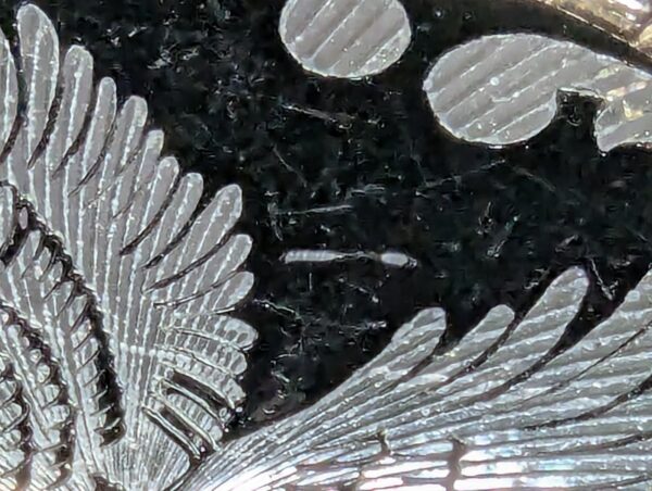 Vintage Oval Belt Buckle Silver-Tone Eagle Motif Black Enamel Rope Border 3.5in