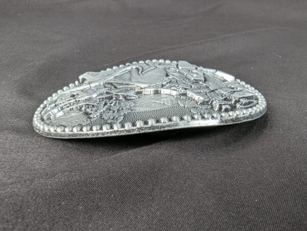 10-864.jpg Vintage Award Design Medals Zee Series Western Cowboy Longhorn Belt Buckle Metal