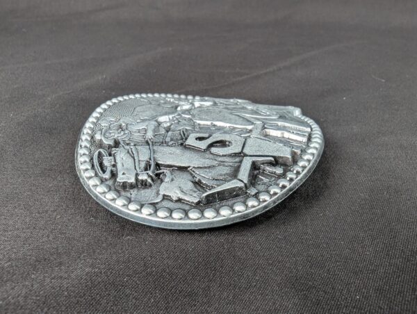 10-865.jpg Vintage Award Design Medals Zee Series Western Cowboy Longhorn Belt Buckle Metal
