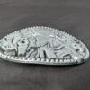 10-866.jpg Vintage Award Design Medals Zee Series Western Cowboy Longhorn Belt Buckle Metal