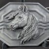 Vintage 1988 Siskiyou Buckle Co Mighty Horse Belt Buckle Solid Pewter Made in...