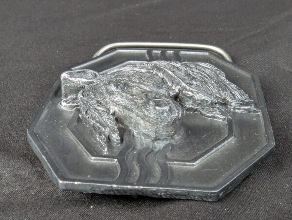 Vintage 1988 Siskiyou Buckle Co Mighty Horse Belt Buckle Solid Pewter Made in...