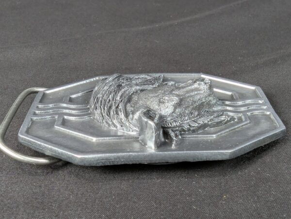 Vintage 1988 Siskiyou Buckle Co Mighty Horse Belt Buckle Solid Pewter Made in...