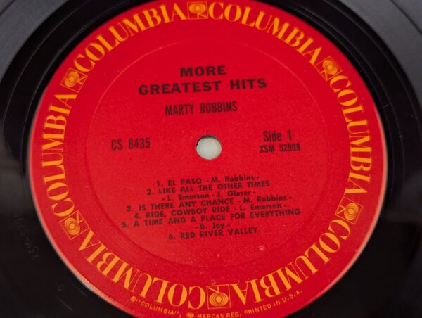Marty Robbins More Greatest Hits Columbia 1961 Vinyl Record LP