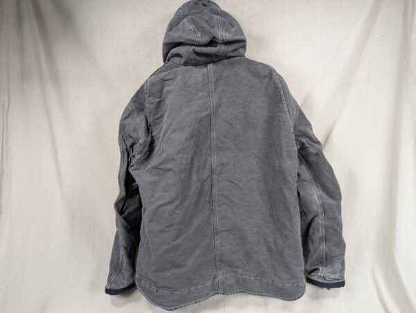 Carhartt Jacket Mens XL Bartlett Sherpa Lined Gray Full Zip Faded Hooded Work