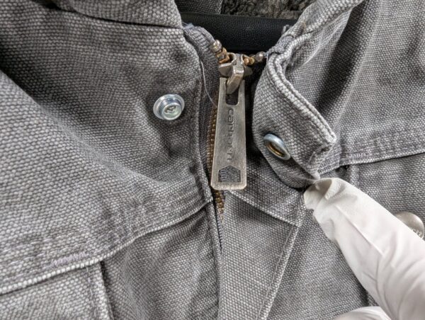 Carhartt Jacket Mens XL Bartlett Sherpa Lined Gray Full Zip Faded Hooded Work