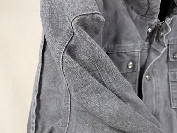 Carhartt Jacket Mens XL Bartlett Sherpa Lined Gray Full Zip Faded Hooded Work