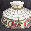 Vintage Coca-Cola Lamp Shade Plastic Leaded Glass Style Red Cream Script Logo