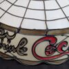 Vintage Coca-Cola Lamp Shade Plastic Leaded Glass Style Red Cream Script Logo