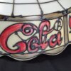Vintage Coca-Cola Lamp Shade Plastic Leaded Glass Style Red Cream Script Logo