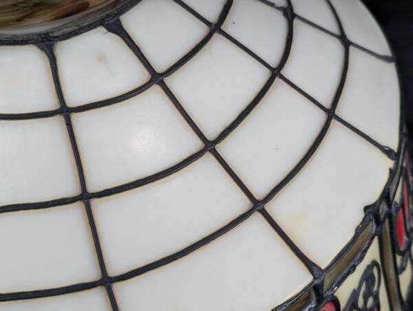 Vintage Coca-Cola Lamp Shade Plastic Leaded Glass Style Red Cream Script Logo
