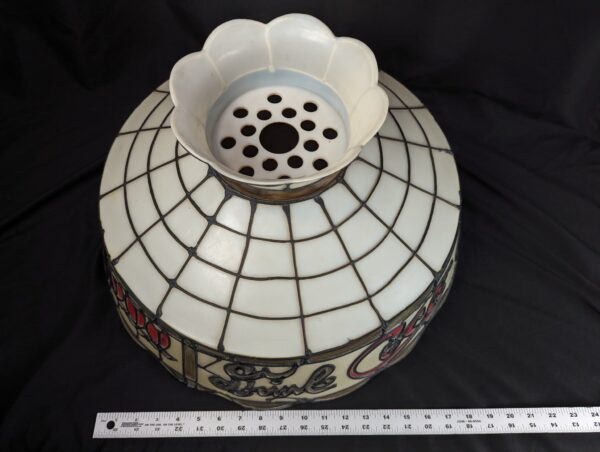 Vintage Coca-Cola Lamp Shade Plastic Leaded Glass Style Red Cream Script Logo