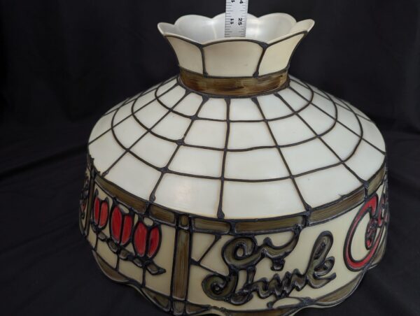 Vintage Coca-Cola Lamp Shade Plastic Leaded Glass Style Red Cream Script Logo