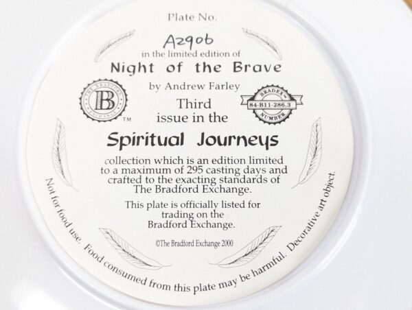 The Bradford Exchange Night of the Brave Collector Plate Andrew Farley 2000 3D